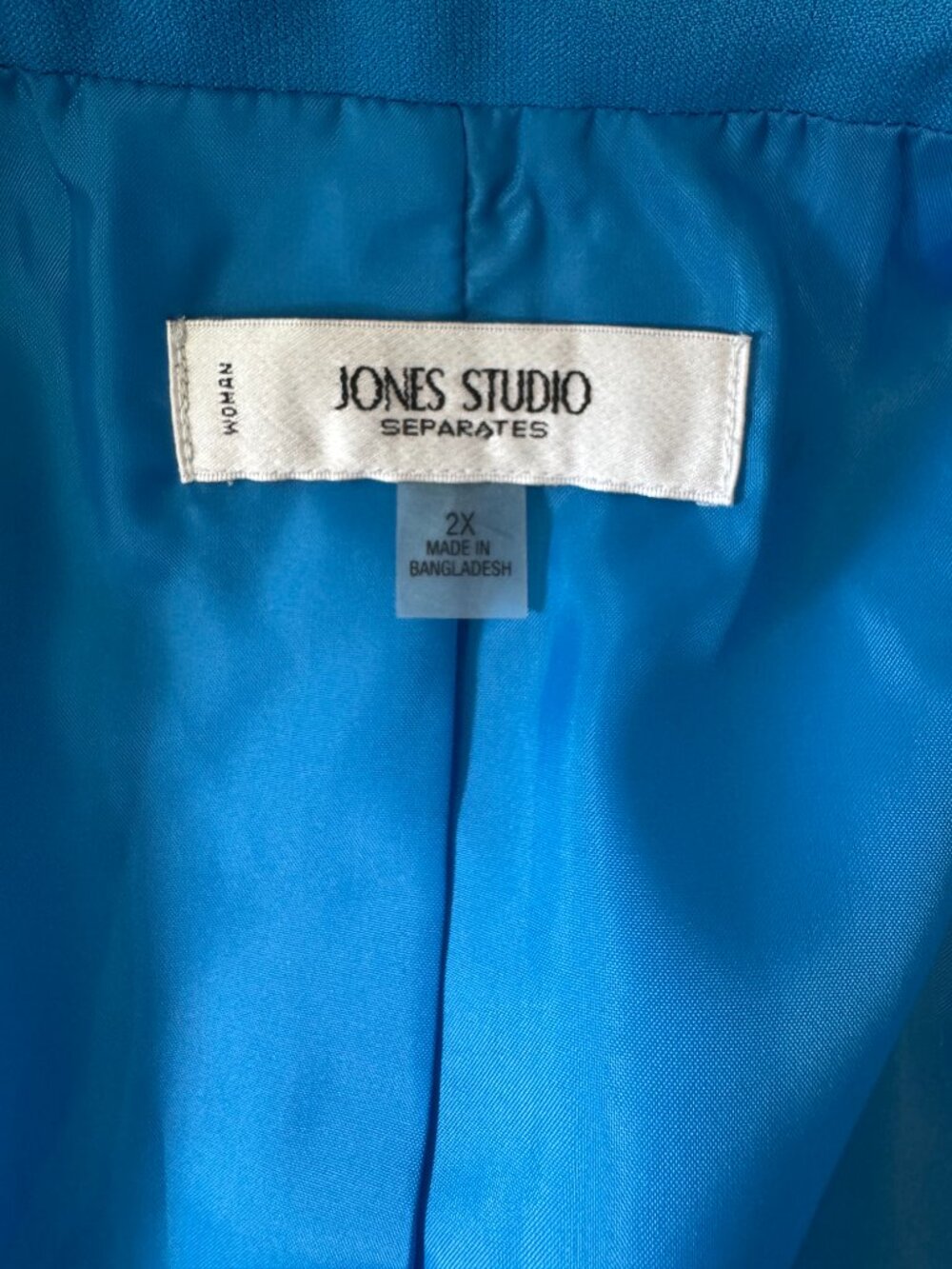 Jones Studio Blazer Womens 2X Blue Open Front Classy Professional Work Jacket - Picture 2 of 10
